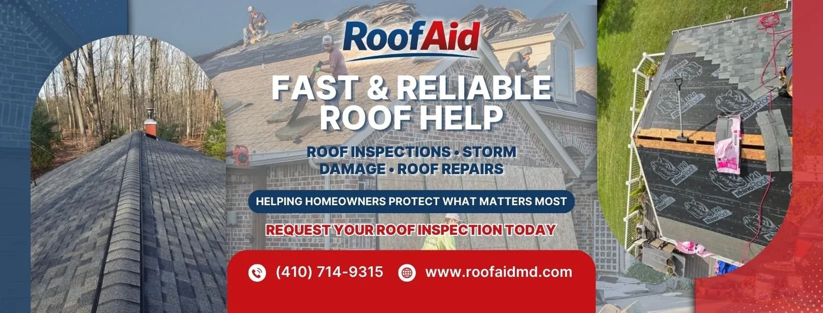 RoofAid banner: fast and reliable roof help